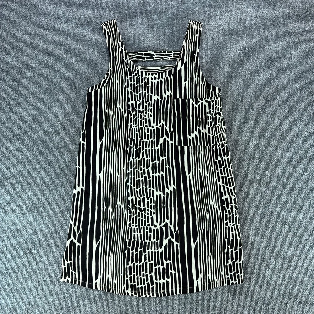 Hurley‎ Womens Black White Abstract Print Ladder Back Sleeveless Mini Dress Sz M